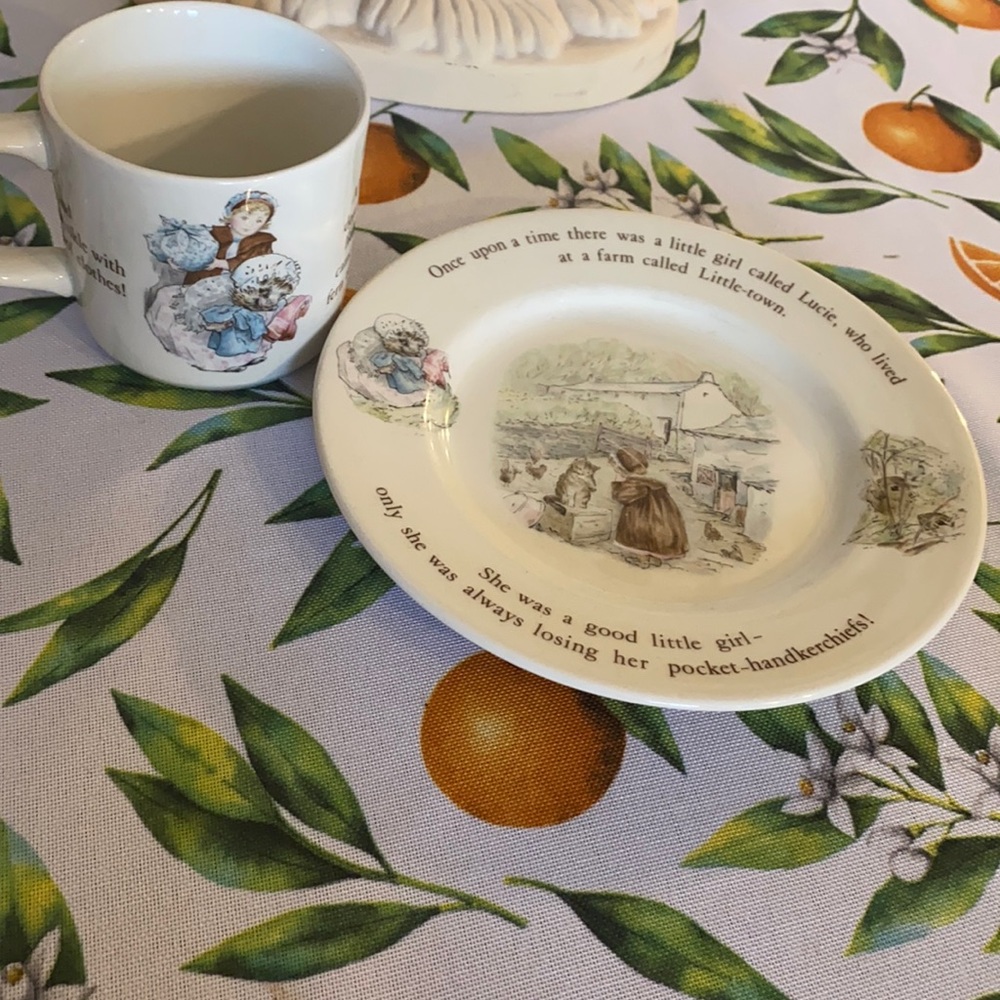 Wedgwood Mrs. Tiggy Winkle cup and plate